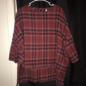 Urban plaid high low sweater